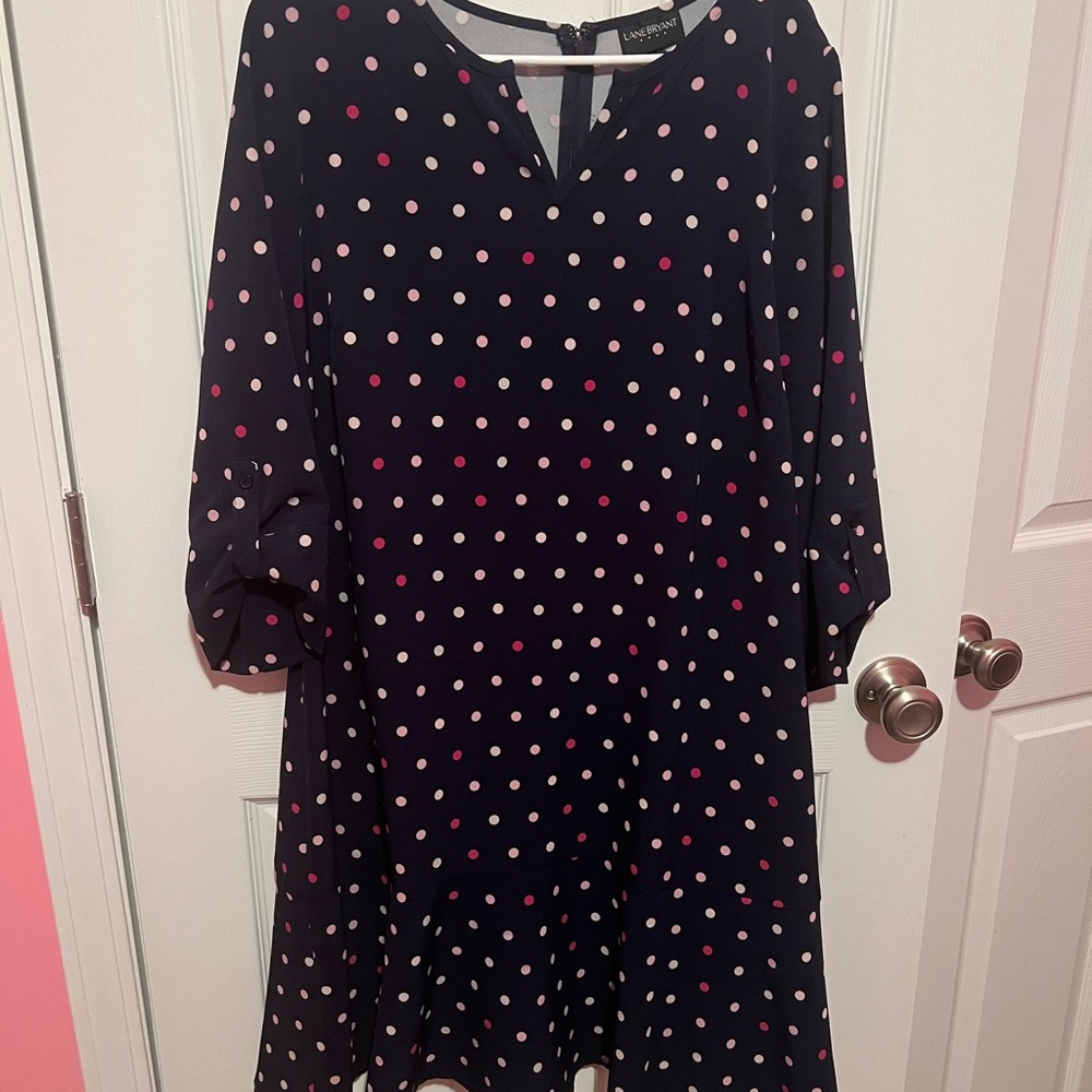 Polka Dot Dress - Navy and Pink